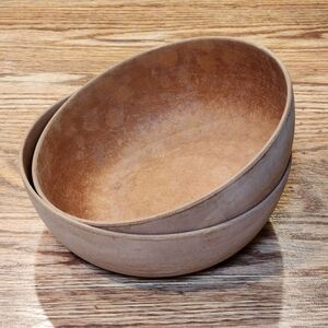 2 Vintage Ellingers Agatized Wooden Bowls
